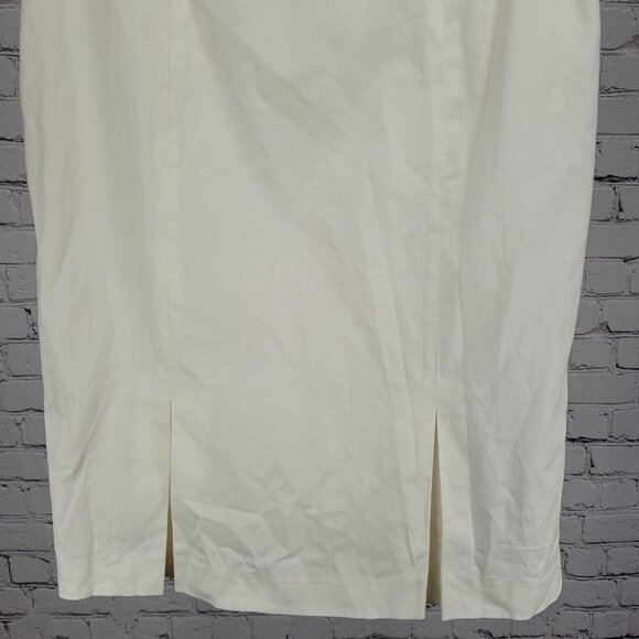 NWT Jones Wear Ivory Cream Stretch Slits Lined Zip Straight Knee Length Skirt 10 - Picture 7 of 11